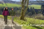 Wandern auf dem Sauerland-Hoehenflug oberhalb von Windhausen