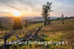 Ausblick in die Ferne bei Sonnenuntergang von der Kahlen Pön aus.